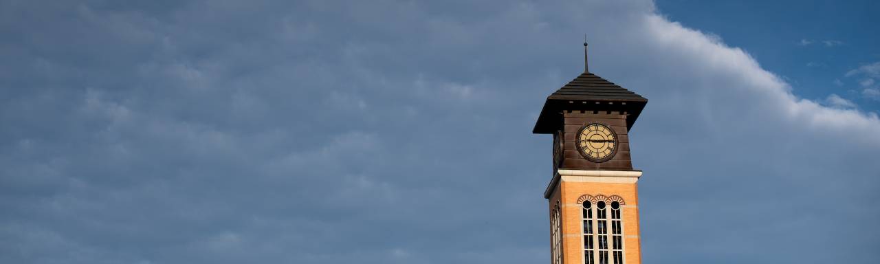 Shot of GVSU clocktower and sky